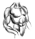 Bodybuilder. strong muscular man. athlete or fighter