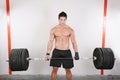 Bodybuilder training in a gym Royalty Free Stock Photo