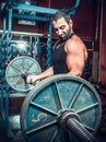 Bodybuilder in training room Royalty Free Stock Photo