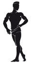 Bodybuilder. Vector silhouette