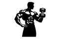 bodybuilder on white background, vector eps 10