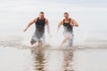 Bodybuilders on the beach