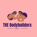 The bodybuilders vector mascot logo