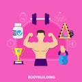 Bodybuilding Flat Composition