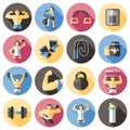 Bodybuilding Flat Icons Set