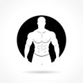 Bodybuilding icon on white background