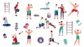 Bodybuilding Icons Set Royalty Free Stock Photo