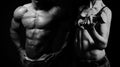 Bodybuilding. Man and woman