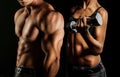 Bodybuilding. Man and woman Royalty Free Stock Photo