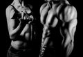 Bodybuilding. Man and woman