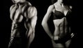 Bodybuilding. Man and woman Royalty Free Stock Photo