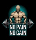 Bodybuilding poster with muscle man