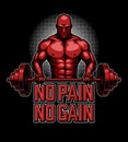 Bodybuilding poster in red Royalty Free Stock Photo