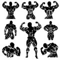 Bodybuilding, Powerlifting, vector, set Royalty Free Stock Photo