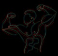 Bodybuilding Sport and activity line drawing