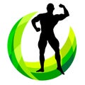 Bodybuilding sport logo in vector quality.