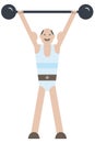 Bodybuilding symbol - a smiling elderly man lifts a barbell
