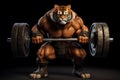 Bodybuilding tiger power. Generate Ai