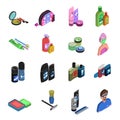 Bodycare Isometric Icon Set vector design illustration