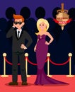 Bodyguard and Celebrity Flat Cartoon Characters