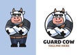 Bodyguard Cow Cartoon Logo Design