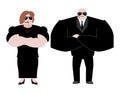 Bodyguard Marrieds family. husband and wife in Black suit and ha Royalty Free Stock Photo