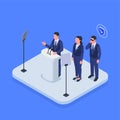 Bodyguard Security Service Isometric Composition