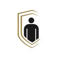 bodyguard self protection logo design vector template illustration