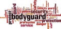 Bodyguard word cloud Royalty Free Stock Photo