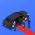 Bodyguards Celebrity Security Isometric Background