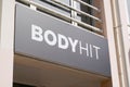 Bodyhit logo brand and text sign front of sport agency for electro stimulation package