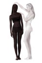 Bodypainting. Fantasy. Two Women Painted Black and White