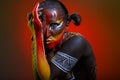 Bodypainting. Woman painted with ethnic patterns