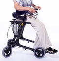 Bodypart of elderly woman sitting on walker Royalty Free Stock Photo