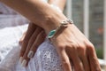 Bodyparts of Lady in Lace Dress