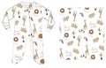 bodysuit animals bunny face all over print vector Royalty Free Stock Photo