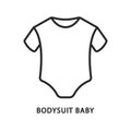 Bodysuit baby flat line icon. Vector illustration infant clothes. Symbol for baby apparel store