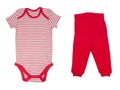Bodysuit and pants for babygirl isolated