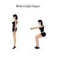 Bodyweight squat exercise workout