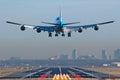 Boeing 747 airplane about to touchdown Royalty Free Stock Photo