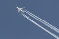 Boeing 747 leaving contrail Royalty Free Stock Photo