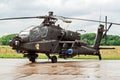 Boeing AH-64 Apache attack helicopter on the tarmac of Volkel Air Base. The Netherlands - June 16, 2007