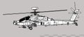 Boeing AH-64D Apache Longbow, AgustaWestland Apache. Vector drawing of attack helicopter.