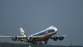 Boeing 747 of AirBridgeCargo airlines takes off