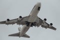 Boeing 747 aircraft airborn in the sky Royalty Free Stock Photo