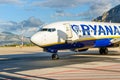 Boeing Aircraft of low cost airline company Ryanair in the Palermo Falcone Borsellino Airport