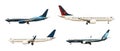 Boeing 747400 Airplanes Against Transparent Background Royalty Free Stock Photo