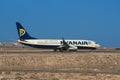 Boeing 737 8 AS from Ryanair airlines is ready to take off