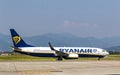 Boeing 737-8AS RyanAir on runway in Bergamo airport