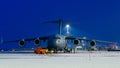 boeing c-17 globemaster of the australian air force arriving at the airport of linz